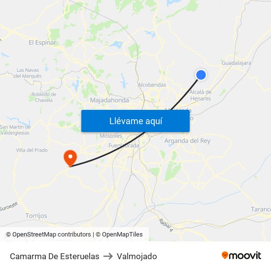 Camarma De Esteruelas to Valmojado map