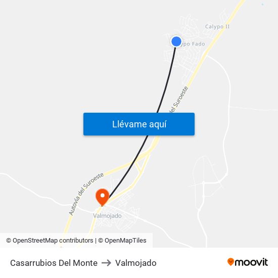Casarrubios Del Monte to Valmojado map