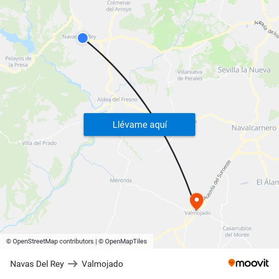 Navas Del Rey to Valmojado map
