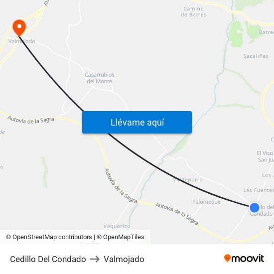 Cedillo Del Condado to Valmojado map