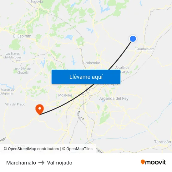 Marchamalo to Valmojado map