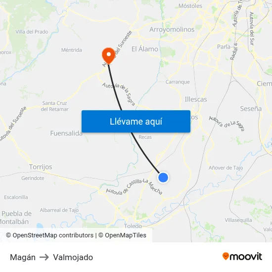 Magán to Valmojado map