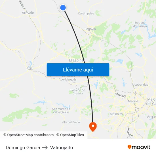Domingo García to Valmojado map