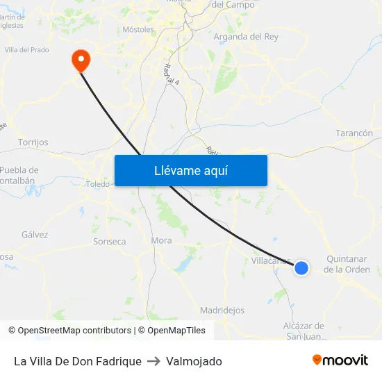La Villa De Don Fadrique to Valmojado map