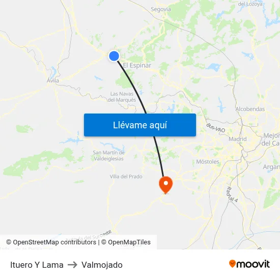 Ituero Y Lama to Valmojado map