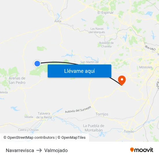 Navarrevisca to Valmojado map