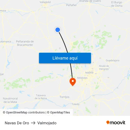 Navas De Oro to Valmojado map
