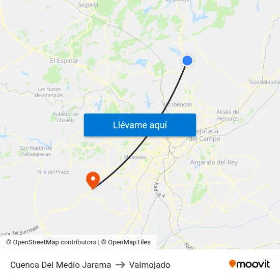 Cuenca Del Medio Jarama to Valmojado map