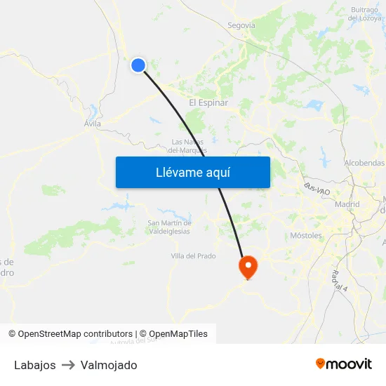 Labajos to Valmojado map