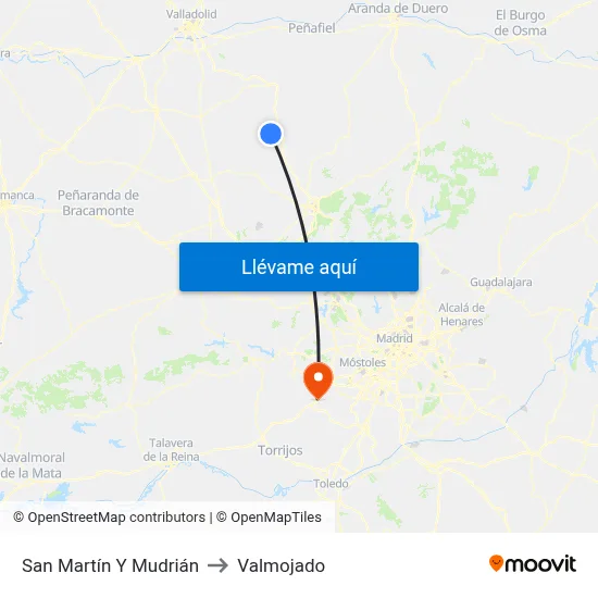 San Martín Y Mudrián to Valmojado map