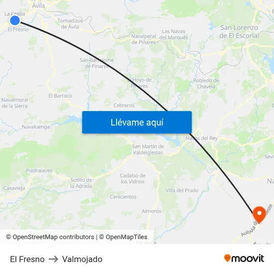El Fresno to Valmojado map