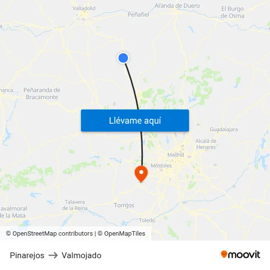 Pinarejos to Valmojado map