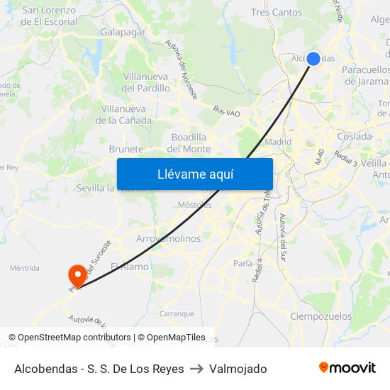 Alcobendas - S. S. De Los Reyes to Valmojado map