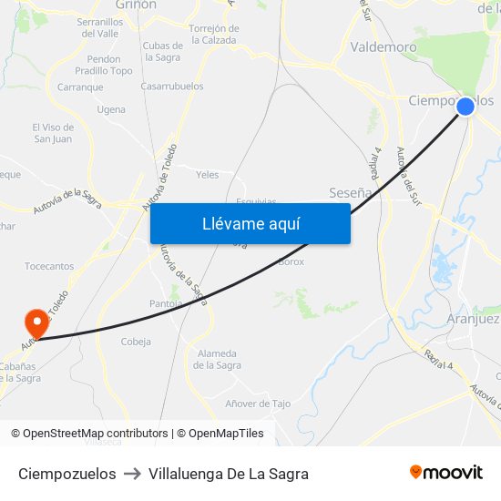 Ciempozuelos to Villaluenga De La Sagra map
