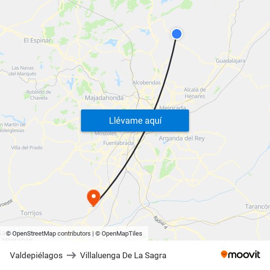 Valdepiélagos to Villaluenga De La Sagra map