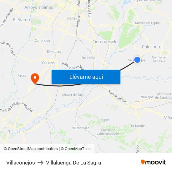Villaconejos to Villaluenga De La Sagra map