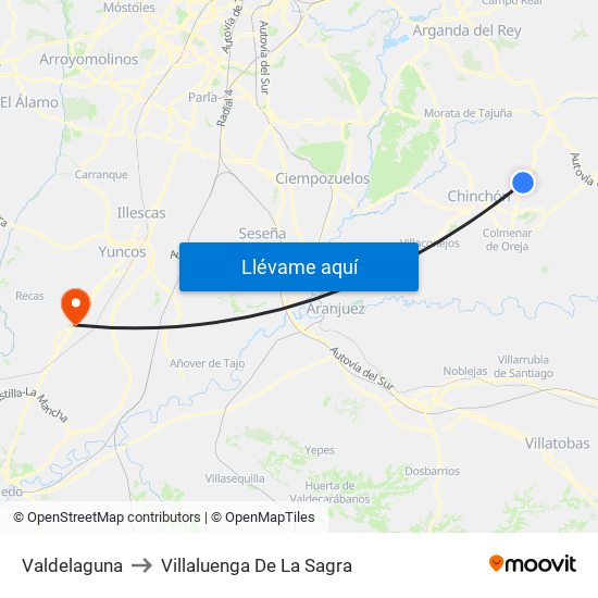 Valdelaguna to Villaluenga De La Sagra map