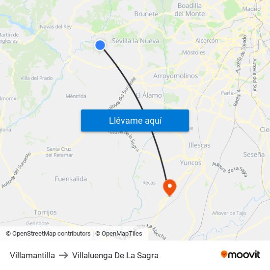 Villamantilla to Villaluenga De La Sagra map
