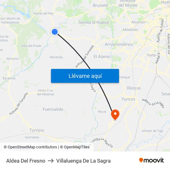 Aldea Del Fresno to Villaluenga De La Sagra map