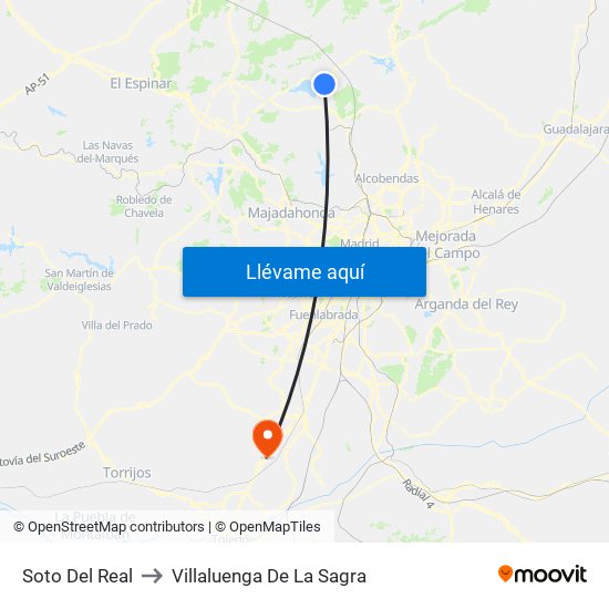 Soto Del Real to Villaluenga De La Sagra map