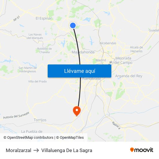 Moralzarzal to Villaluenga De La Sagra map