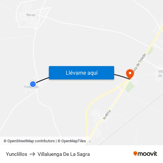 Yunclillos to Villaluenga De La Sagra map