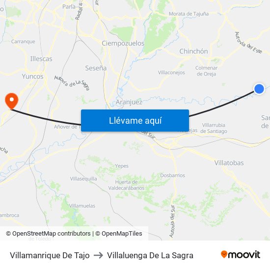 Villamanrique De Tajo to Villaluenga De La Sagra map