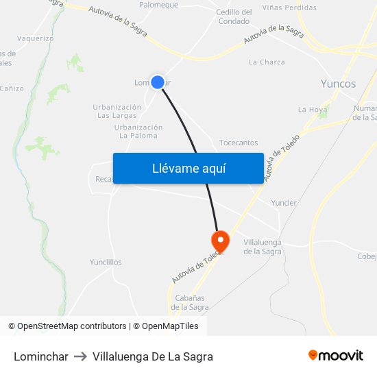 Lominchar to Villaluenga De La Sagra map