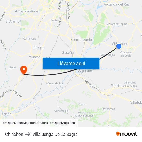 Chinchón to Villaluenga De La Sagra map