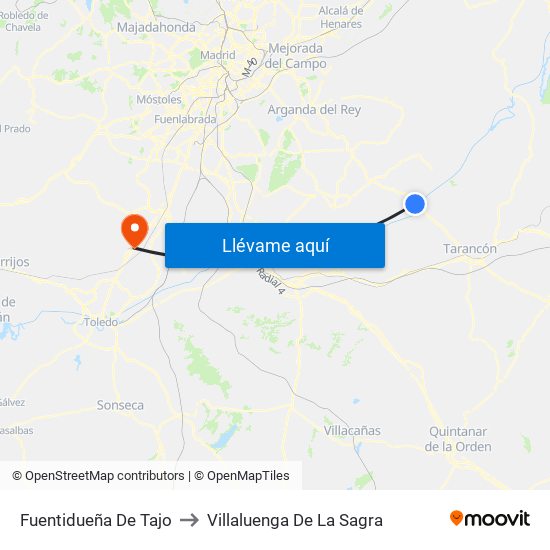 Fuentidueña De Tajo to Villaluenga De La Sagra map