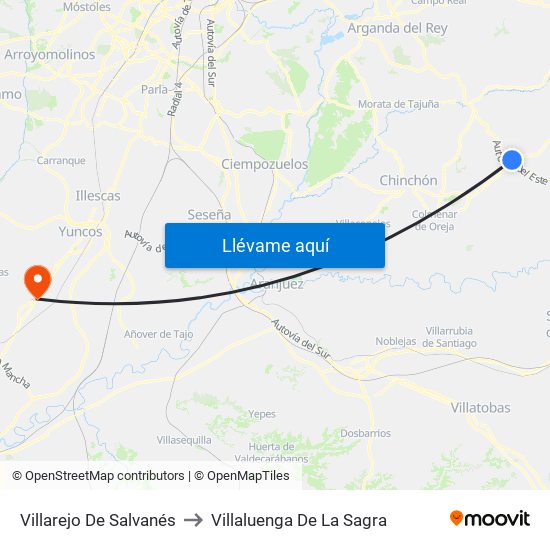 Villarejo De Salvanés to Villaluenga De La Sagra map