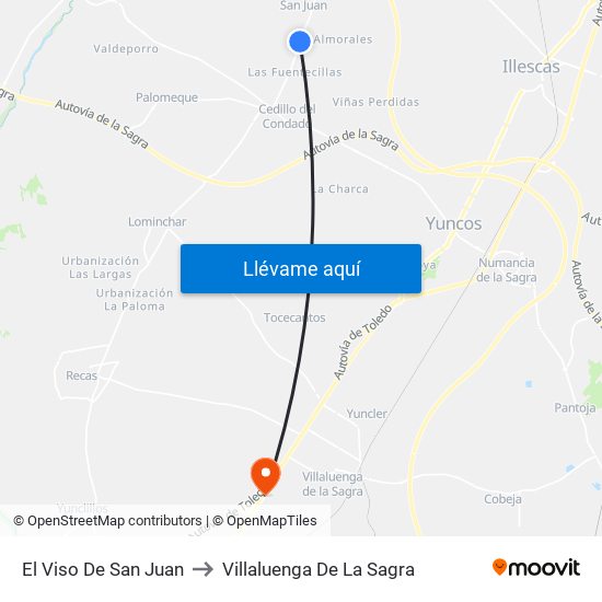 El Viso De San Juan to Villaluenga De La Sagra map