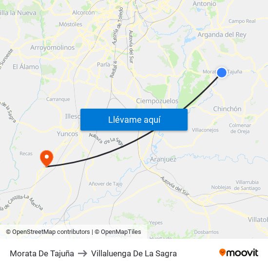 Morata De Tajuña to Villaluenga De La Sagra map