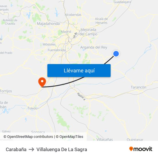 Carabaña to Villaluenga De La Sagra map