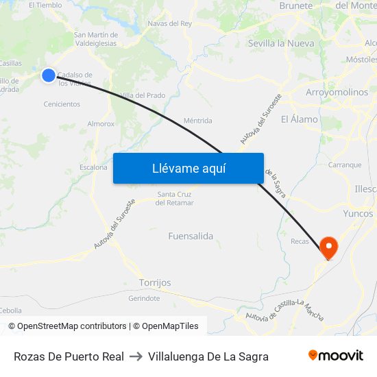 Rozas De Puerto Real to Villaluenga De La Sagra map