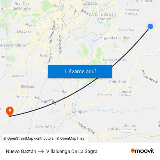 Nuevo Baztán to Villaluenga De La Sagra map