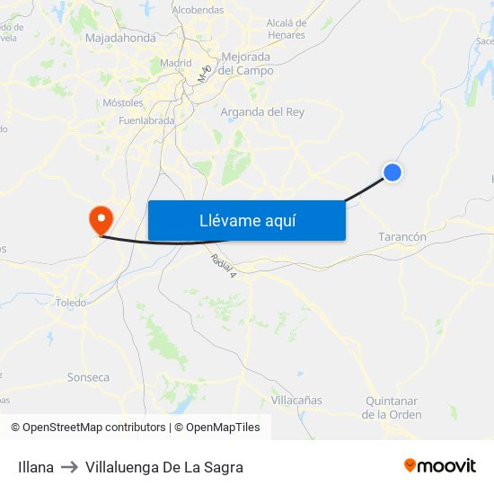 Illana to Villaluenga De La Sagra map