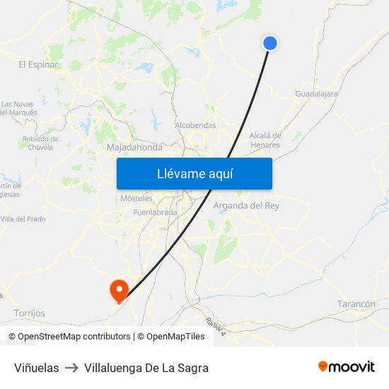 Viñuelas to Villaluenga De La Sagra map