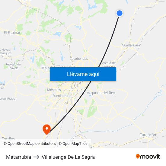 Matarrubia to Villaluenga De La Sagra map