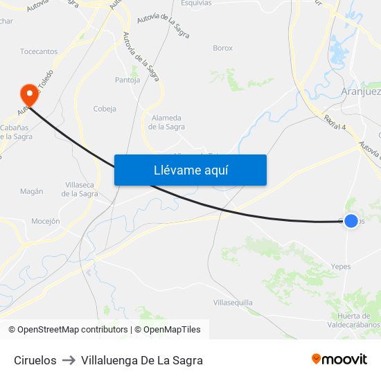 Ciruelos to Villaluenga De La Sagra map