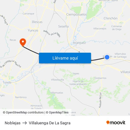 Noblejas to Villaluenga De La Sagra map