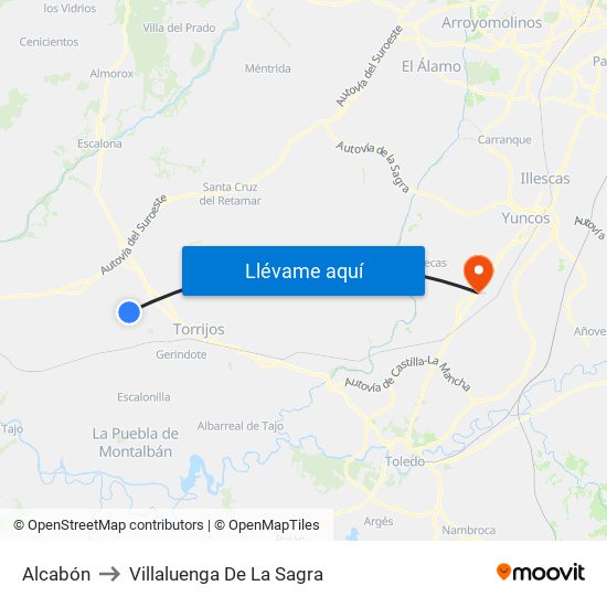 Alcabón to Villaluenga De La Sagra map