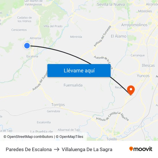Paredes De Escalona to Villaluenga De La Sagra map