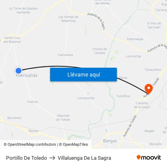 Portillo De Toledo to Villaluenga De La Sagra map