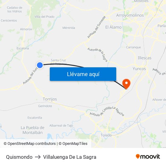 Quismondo to Villaluenga De La Sagra map