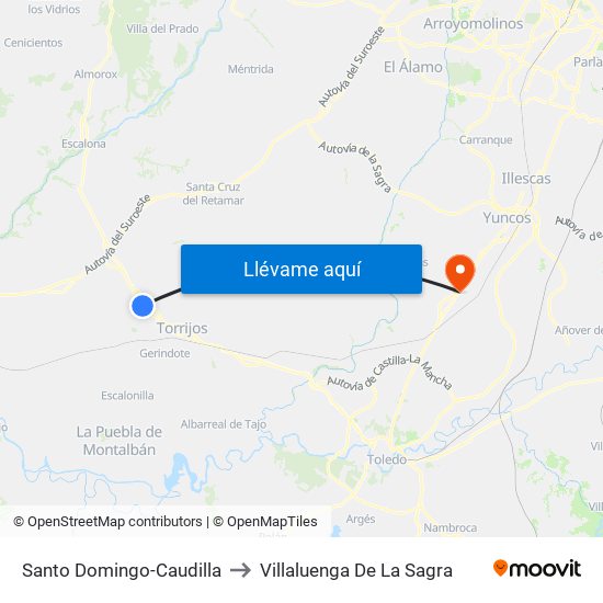 Santo Domingo-Caudilla to Villaluenga De La Sagra map