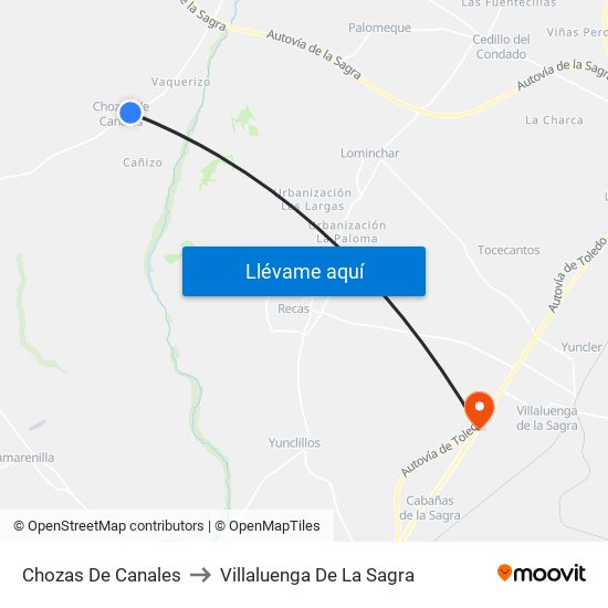 Chozas De Canales to Villaluenga De La Sagra map