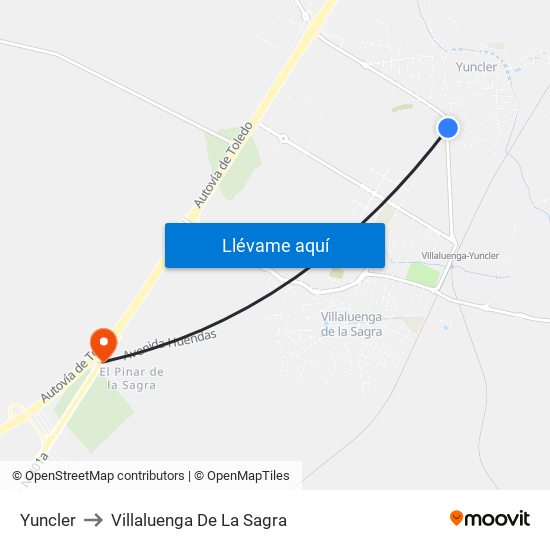 Yuncler to Villaluenga De La Sagra map