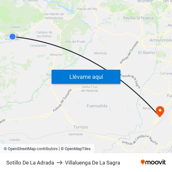 Sotillo De La Adrada to Villaluenga De La Sagra map