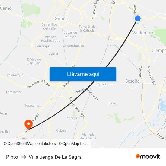 Pinto to Villaluenga De La Sagra map